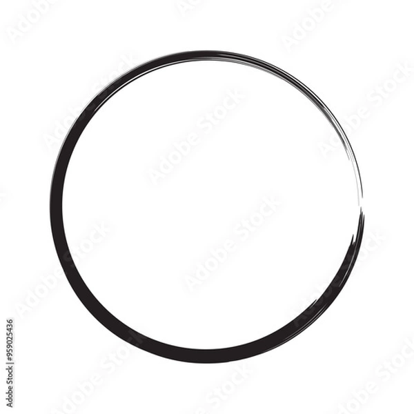 Fototapeta Circle shape Icon black grunge vector. Round frame Vector Icon.