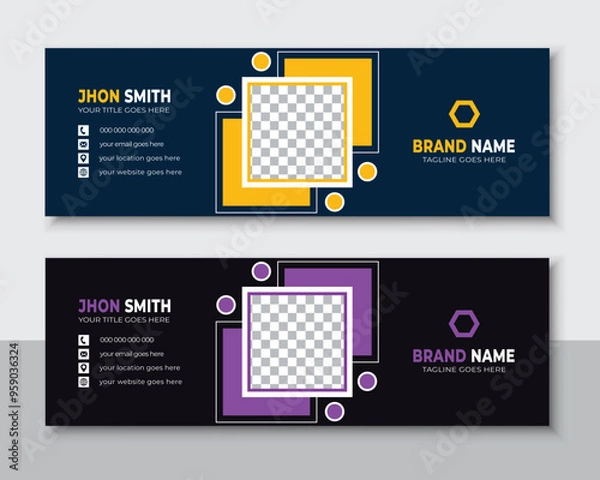 Obraz Modern and minimalist email signature or email footer template