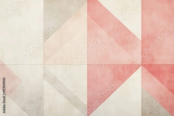 Fototapeta Abstract Geometric Pattern of Pink, Beige, and White