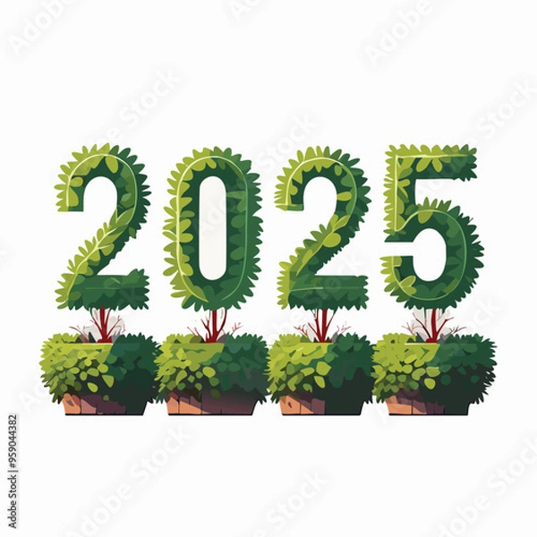 Obraz Happy New Year 2025 Vector Typography