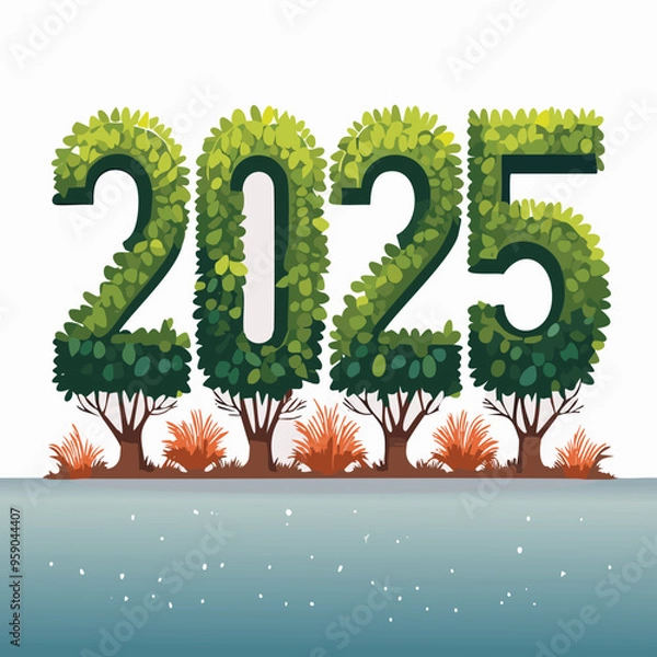 Obraz Happy New Year 2025 Vector Typography