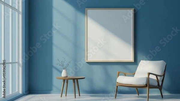Obraz Explore this elegantly stylish living room that features a chic minimalist couch, beautiful wall decor, and an array of cozy accents, all of which are perfect for enhancing contemporary interiors
