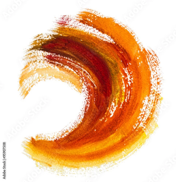 Obraz Orange watercolor brush stroke