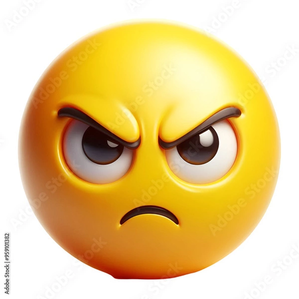 Fototapeta 3D emoji face with an angry expression
