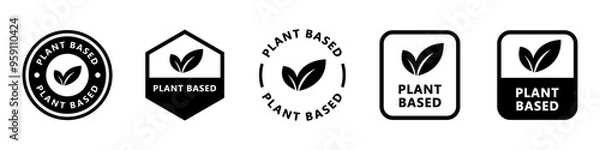 Obraz Plant Based - vector signs for product labeling.