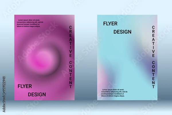 Fototapeta Minimum vector coverage. A set of modern abstract covers. Creative fluid backgrounds from current forms to design a fashionable abstract cover, banner, poster, booklet.