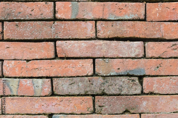 Fototapeta Abstract background close up red brick wall