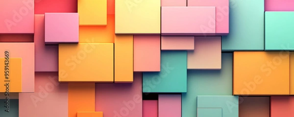 Fototapeta A modern background with light color blocks in bright, cheerful hues. The design features an energetic, contemporary look with smooth gradients and dynamic textures.