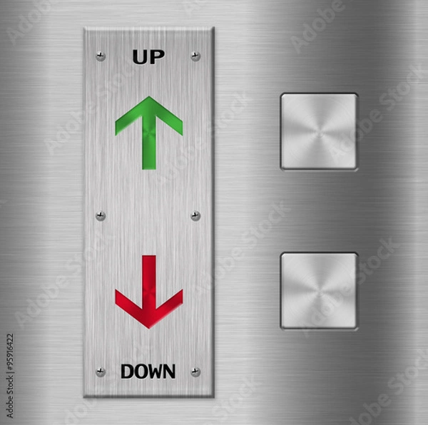 Obraz Up and Down metallic button