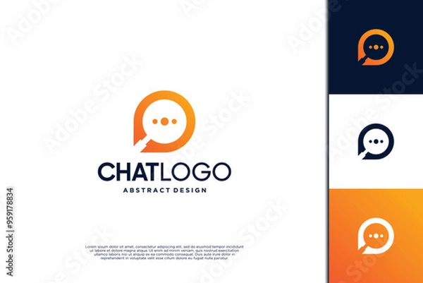Fototapeta Simple Search chat logo design. Chat logo concept.