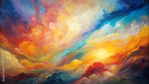 Fototapeta Colorful oil abstract background and texture, Mixtures of oil paint. Trendy hand painting canvas.