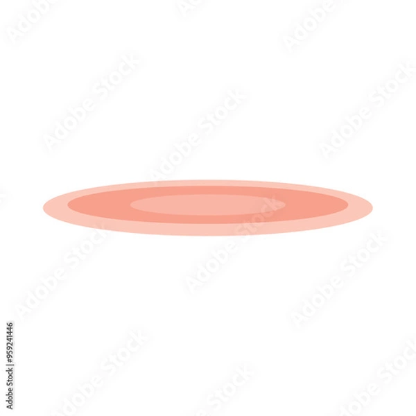 Fototapeta Pink round rug in simple flat cartoon style Vector