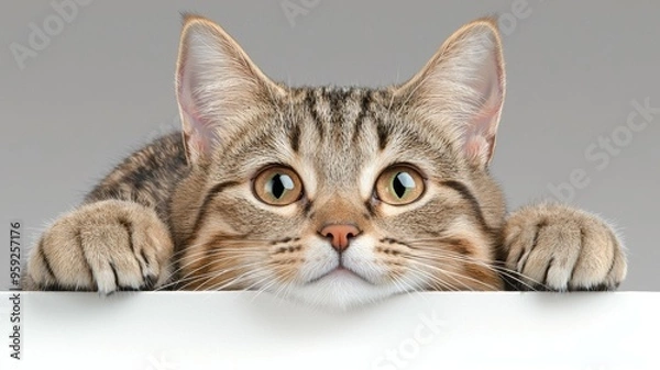 Obraz A cat is looking at the camera with its eyes wide open