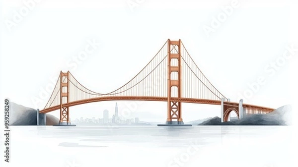 Fototapeta The bridge is a symbol of San Francisco and is a popular tourist attraction
