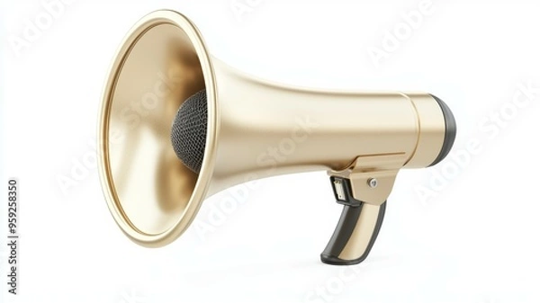 Fototapeta A large golden microphone with a microphone on it