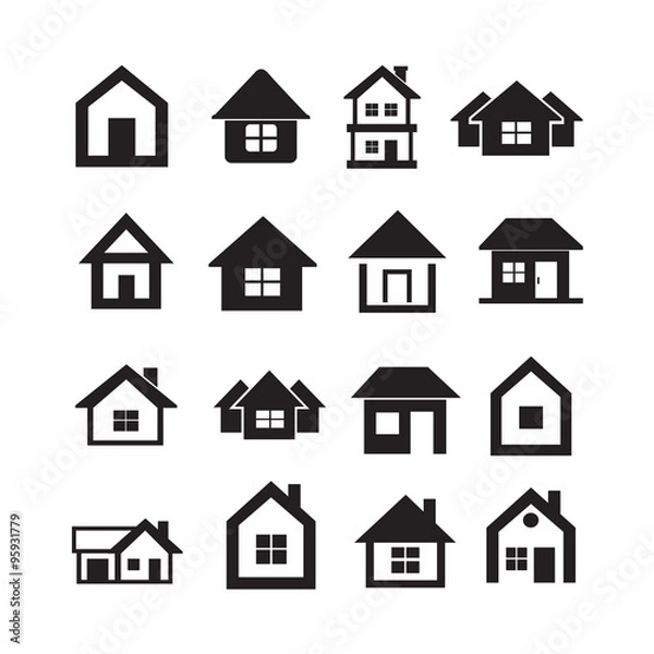 Fototapeta House Icon Real estate Set for website