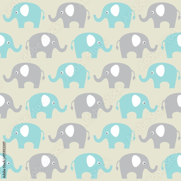 Obraz vector seamless pattern with elephants