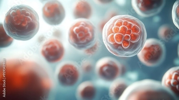 Obraz Cells undergoing apoptosis during organismal development, programmed cell death, cellular biology