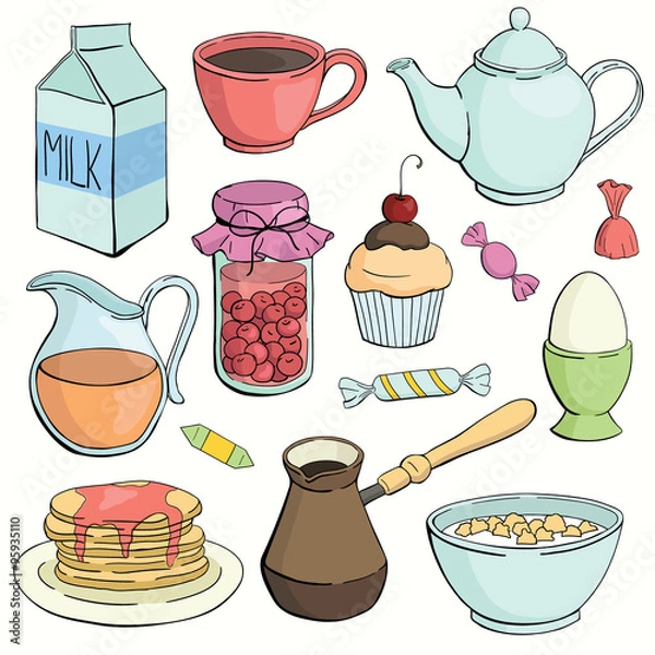 Obraz vector breakfast set