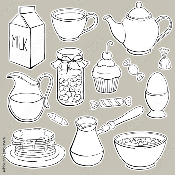 Obraz vector breakfast set