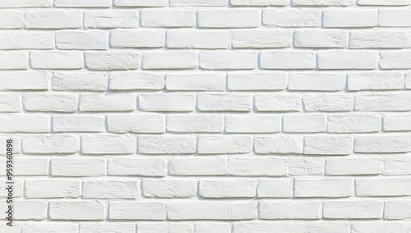 Fototapeta White Brick Wall Texture Background, Simple and Clean Design for Modern Projects