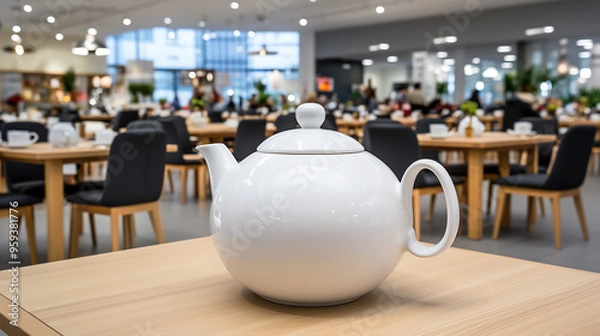 Obraz Ceramic teapot on the table in the store generative ai