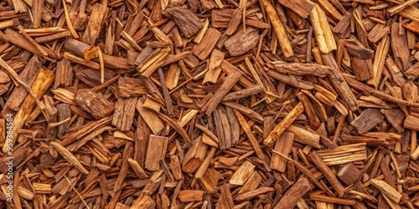 Fototapeta Mulch bark seamless texture for natural outdoor design, garden, landscaping, brown, pattern, texture, ground cover