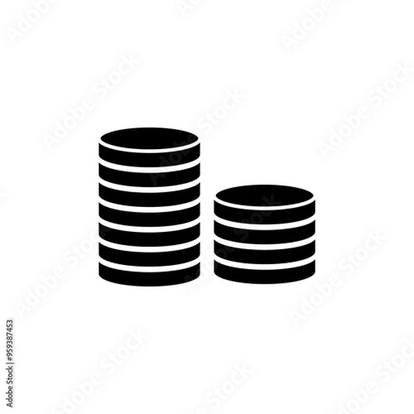Fototapeta Coins stack vector icon, Money stacked coins trendy style illustration for web and app..eps