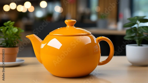 Obraz Ceramic teapot on the table in the store generative ai