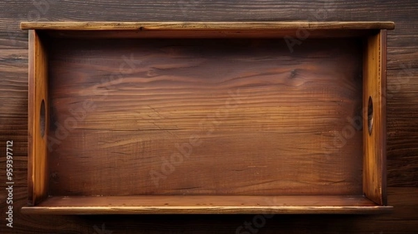 Fototapeta Empty open pull out furniture drawer top view