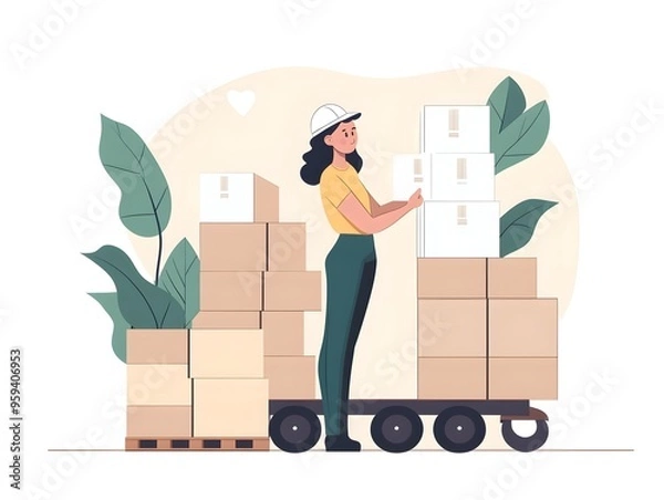 Obraz Warehouse Supervisor Addressing Labeling Error to Prevent Incorrect Shipment