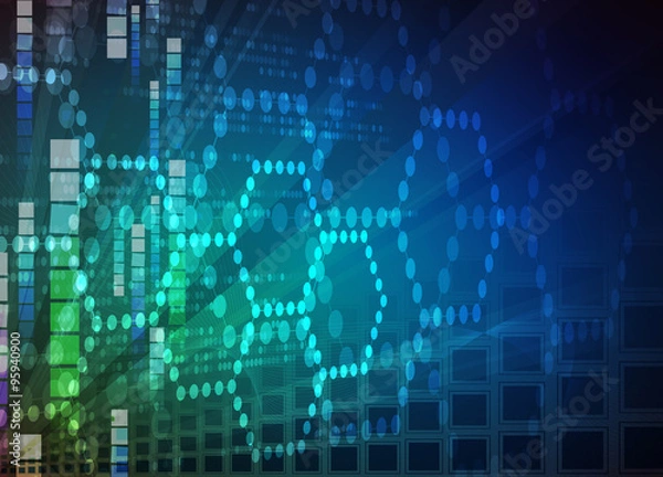 Fototapeta Abstract tech background. Futuristic technology interface. Vector