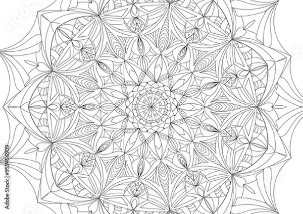 Obraz Mandala background abstract doodle art pattern  abstract floral background