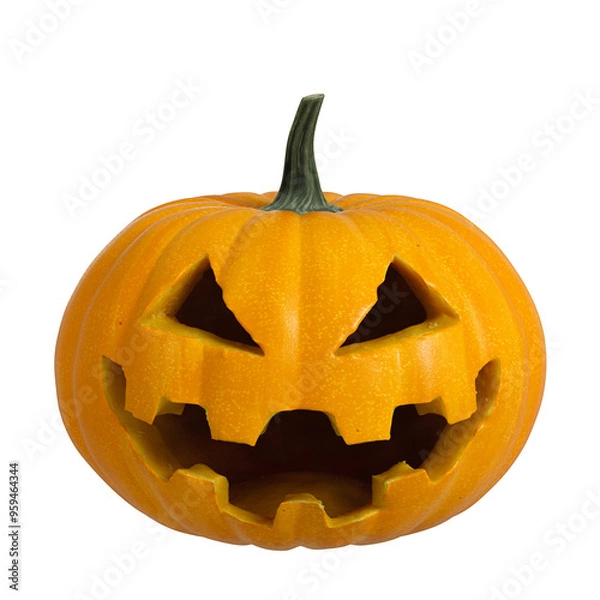 Obraz 3D isolated Halloween Pumpkin with face cutout and transparent background