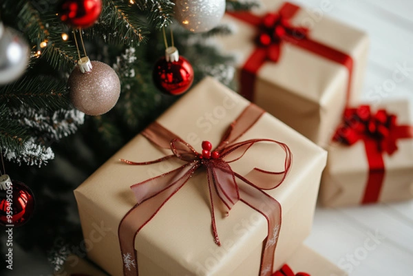 Fototapeta christmas gift boxes