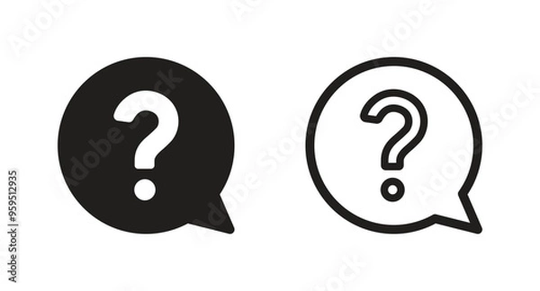 Obraz Question Mark in Bubble Icon Vector. question icon vector