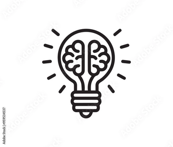 Obraz A light bulb or idea icon vector. the broken light bulb until the yellow light was a bright symbol illustration.