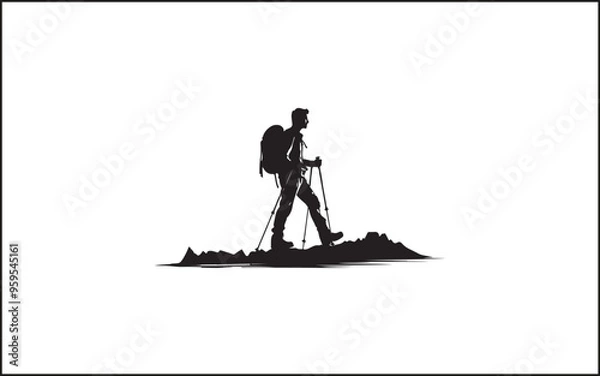 Obraz Summit Seeker Vector Black Design Mountain Mastery Black Vector Icon