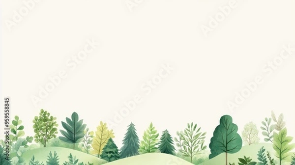 Fototapeta Serenity in the Forest: A Vibrant Green Haven for Nature Conservation