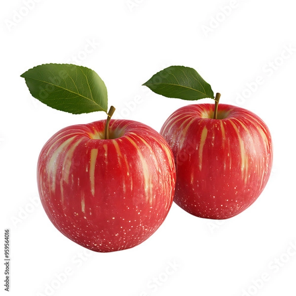 Fototapeta Set red apple isolated on a transparent background,Apple set for design and advertising, Sweet summer fruit, Apple bundle, fruit collection, PNG Red Apples,Ai