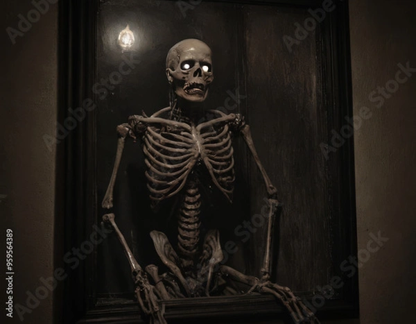 Obraz human skull on black