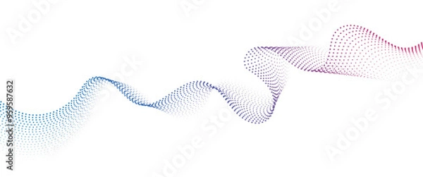 Obraz Flowing Dot Wave halftone gradient pattern on transparent background