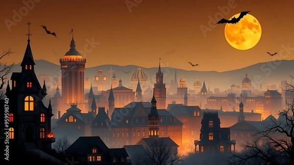 Obraz halloween background with castle