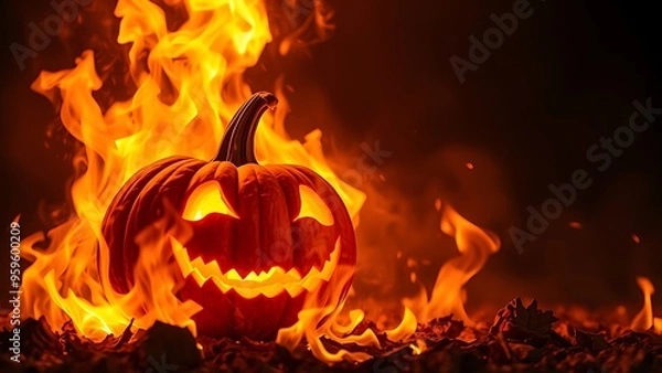 Obraz fire in the fireplace