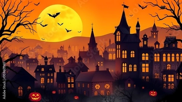 Obraz halloween background with castle