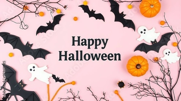 Obraz halloween background with pumpkin