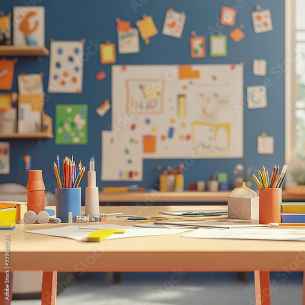 Obraz school room table