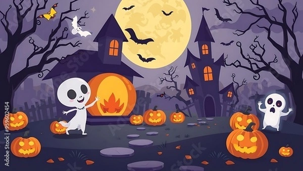 Obraz halloween background with pumpkin