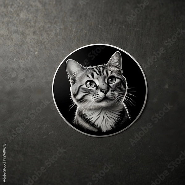 Obraz black cat on a black background