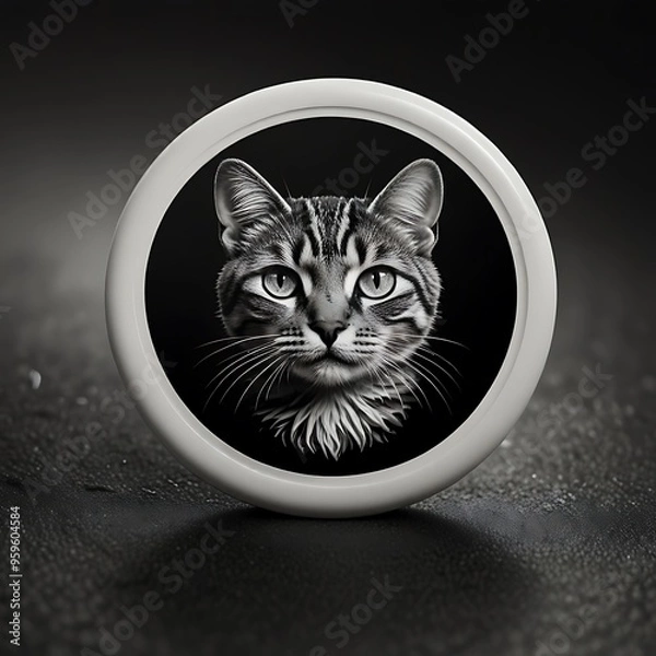 Obraz black cat on black background